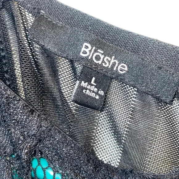 Black Lace Sheer Bodysuit - Picture 3 of 5